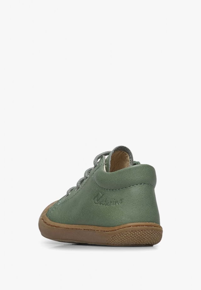 NATURINO COCOON ZIPLauflernschuhe aus Leder mit Klettverschluss, Salbei