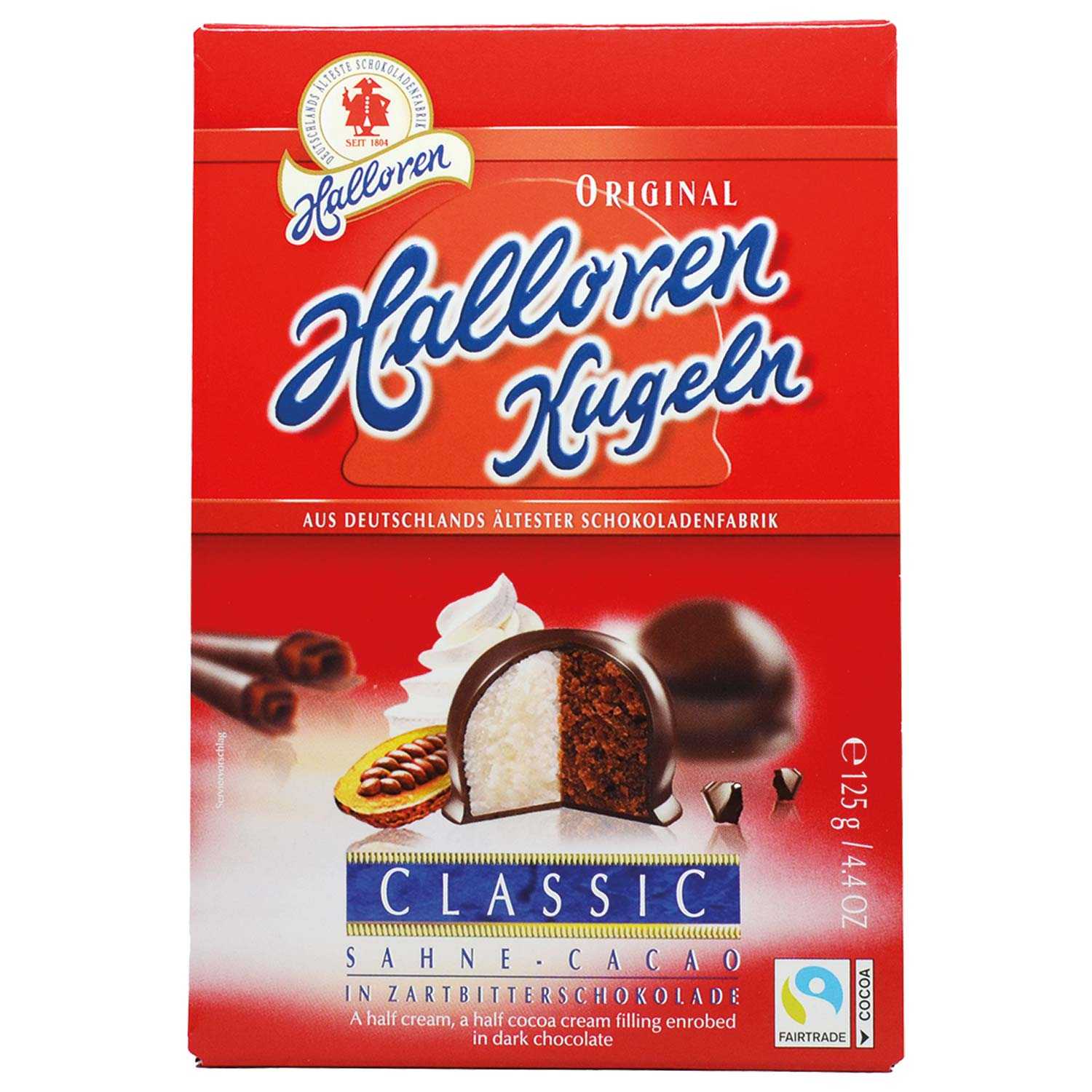 Halloren Kugeln Classic Sahne-Cacao 125 g
