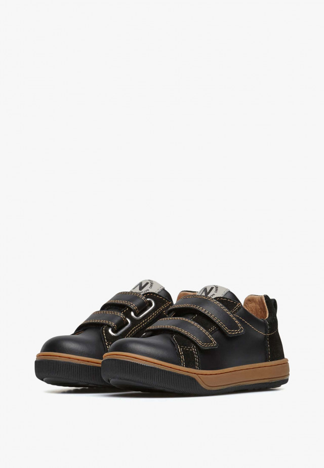 NATURINO CALEB VL.Sneakers aus Veloursleder und Leder, Schwarz