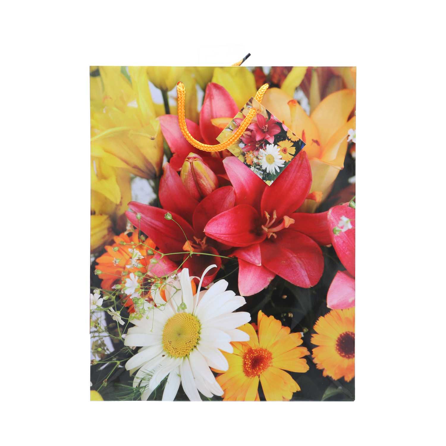 Geschenktüte Lack, groß Blumen, A4