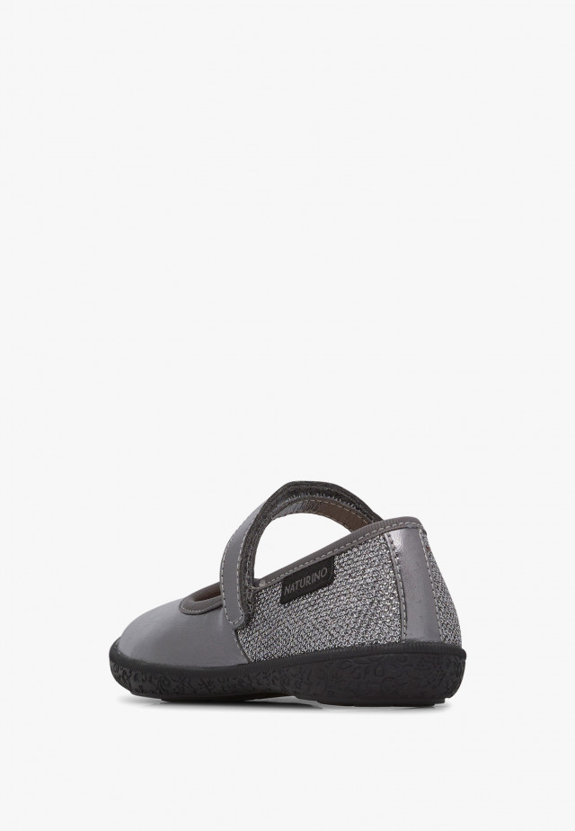 NATURINO FROLLIKBallerinas aus Metallic-Leder und Glitter, Silber