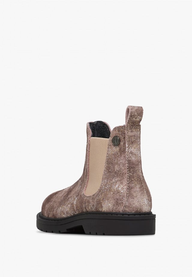 NATURINO PICCADILLYStiefeletten aus glitzerndem Veloursleder, Rosa