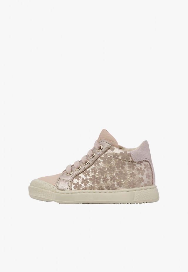 NATURINO LOVAN ZIPSneakers aus Leder und Veloursleder, Beige-Puderrosa