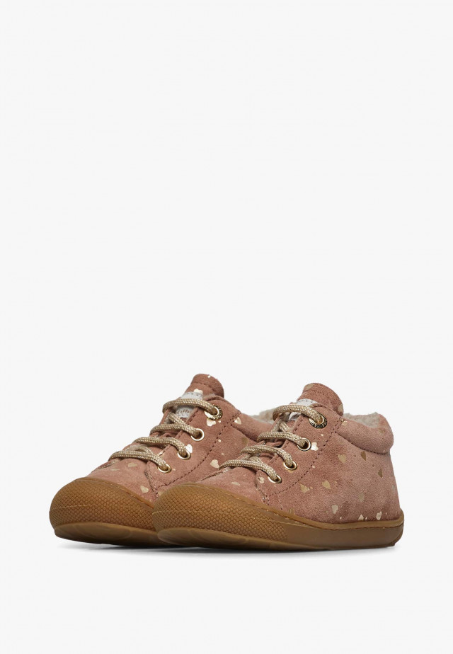 NATURINO COCOONLauflernschuhe aus Veloursleder, Puderrosa