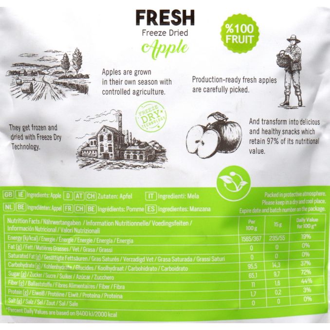 Gefriergetrockneter Apfel, 15g von Pol's Freeze Fresh