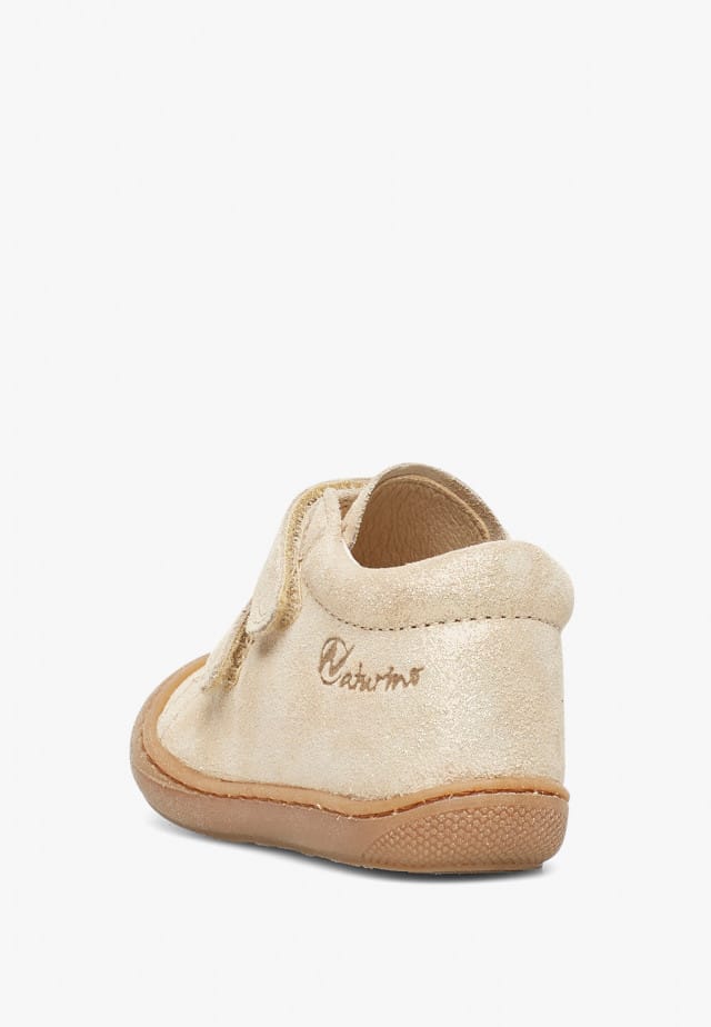 NATURINO COCOON VLLauflernschuhe aus Veloursleder in Glitter-Optik, Platin