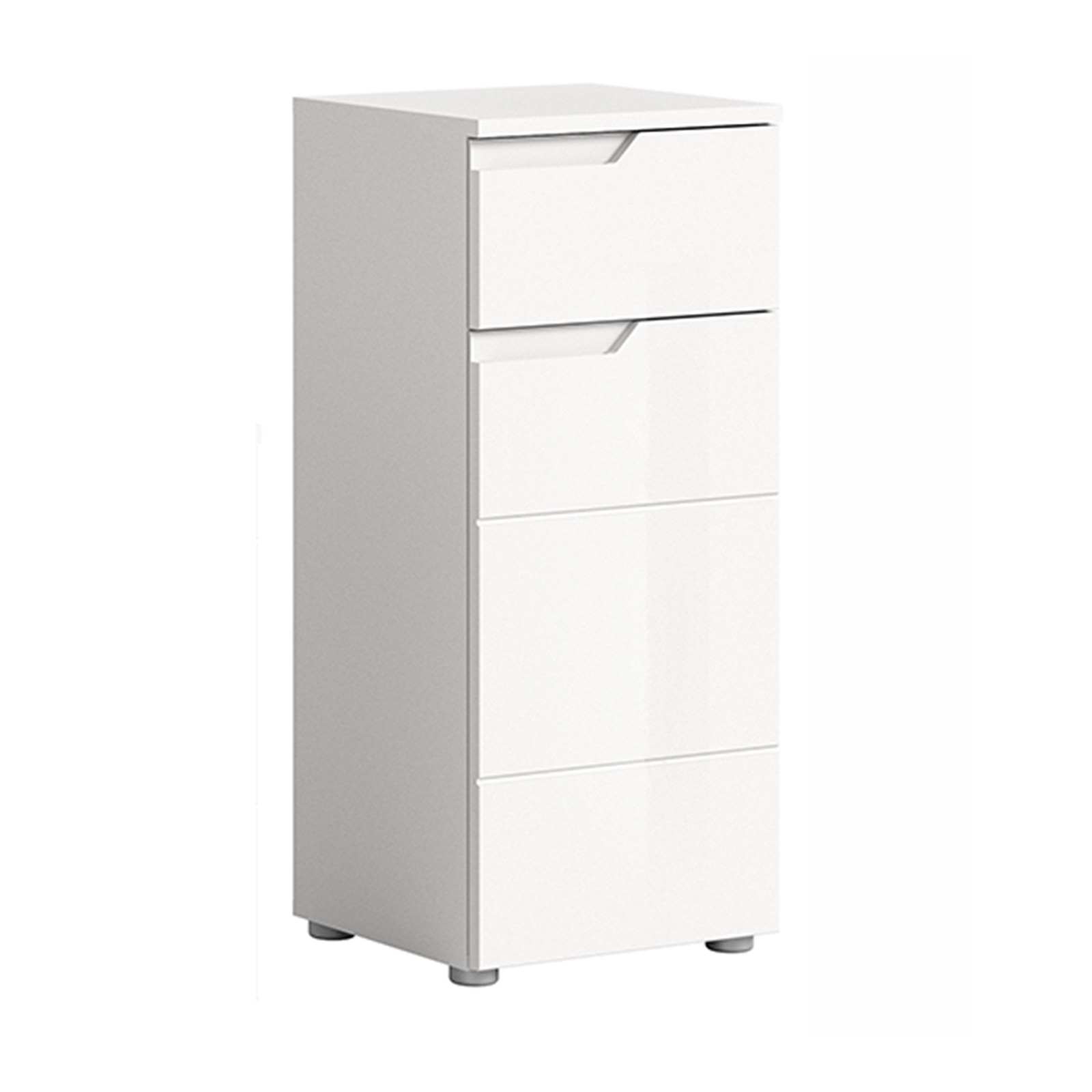 Unterschrank HILTON - weiß Hochglanz - 87 cm hoch