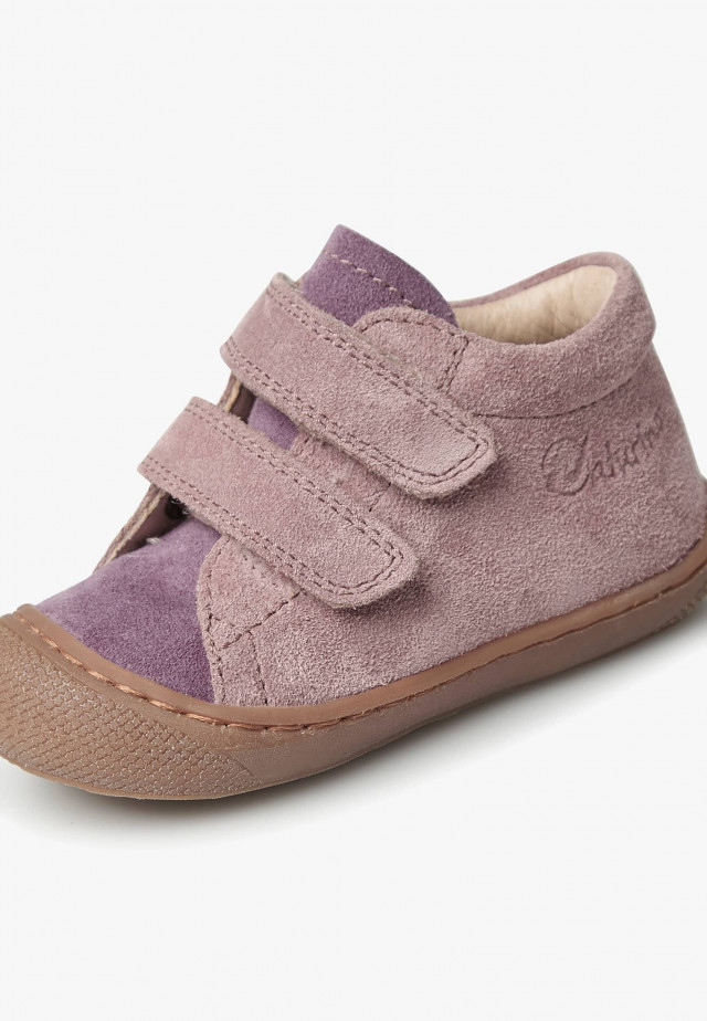 NATURINO COCOON VLLauflernschuhe aus Veloursleder, Magnolie-Rosa