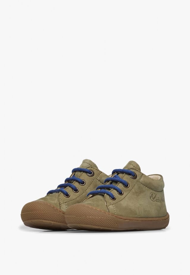NATURINO COCOONLauflernschuhe aus Veloursleder, Militärgrün
