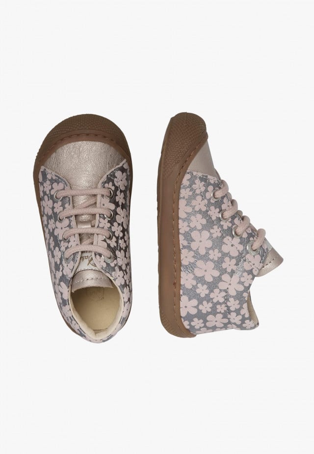 NATURINO COCOONLauflernschuhe aus Veloursleder, Puderrosa