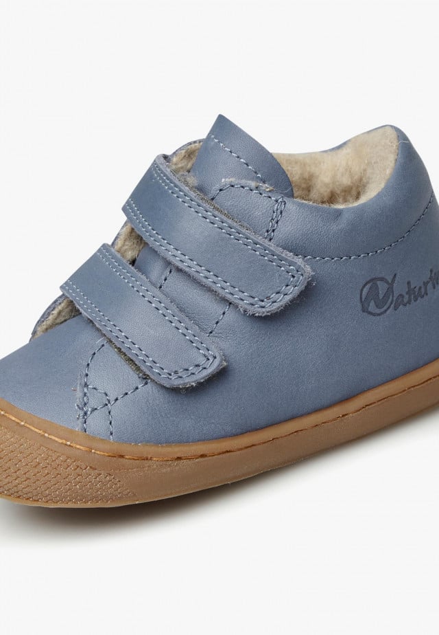 NATURINO COCOON VLLauflernschuhe aus Nappaleder mit Wollfutter, Himmelblau