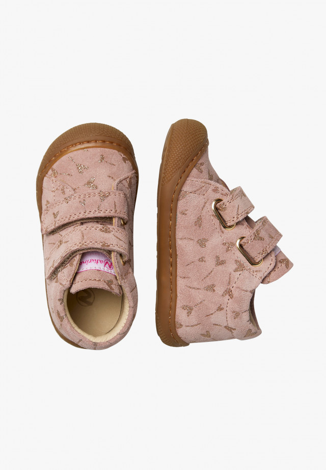 NATURINO COCOON VLLauflernschuhe aus Veloursleder, Rosa-Platin