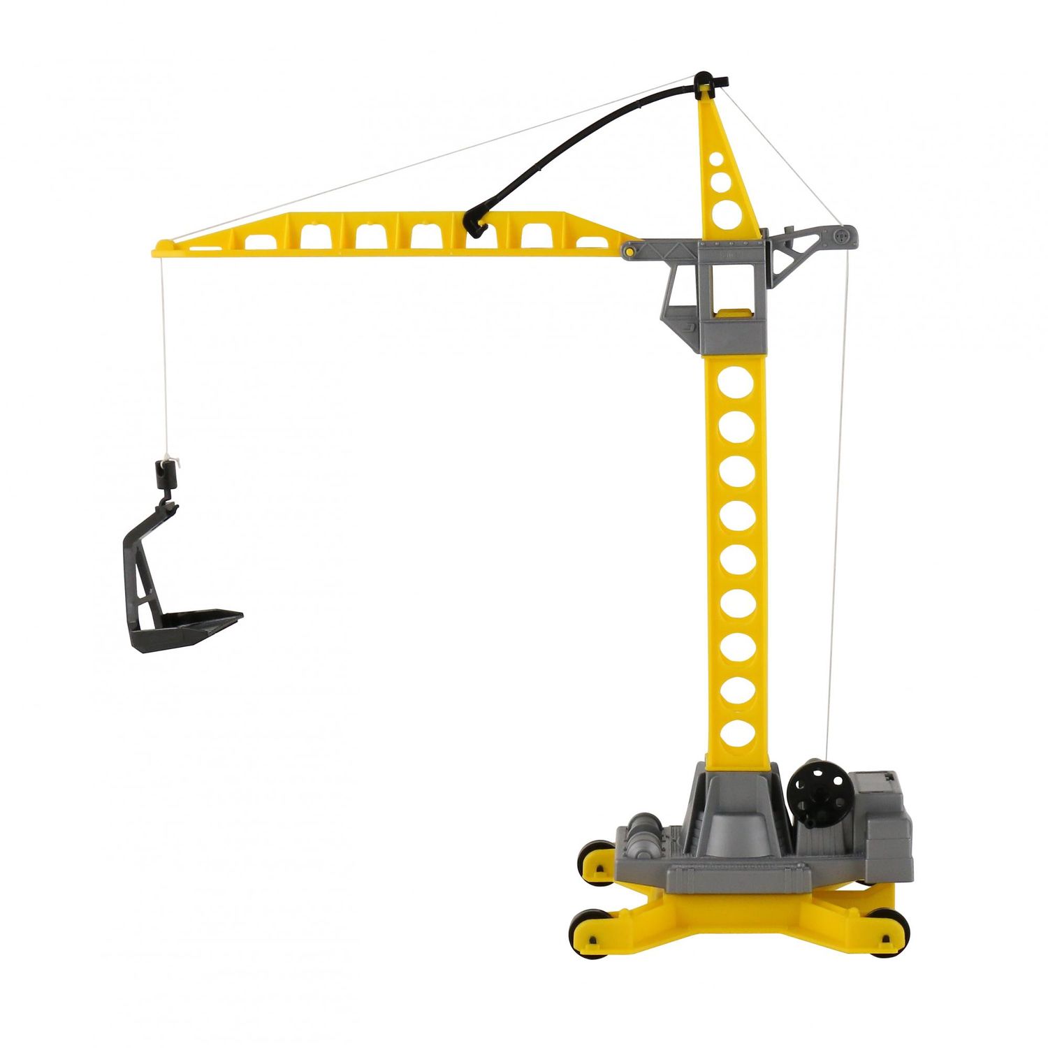 Polesie Spielzeug Baukran 56429, verstellbarer Kranarm, vier Räder, Höhe 51,5 cm gelb