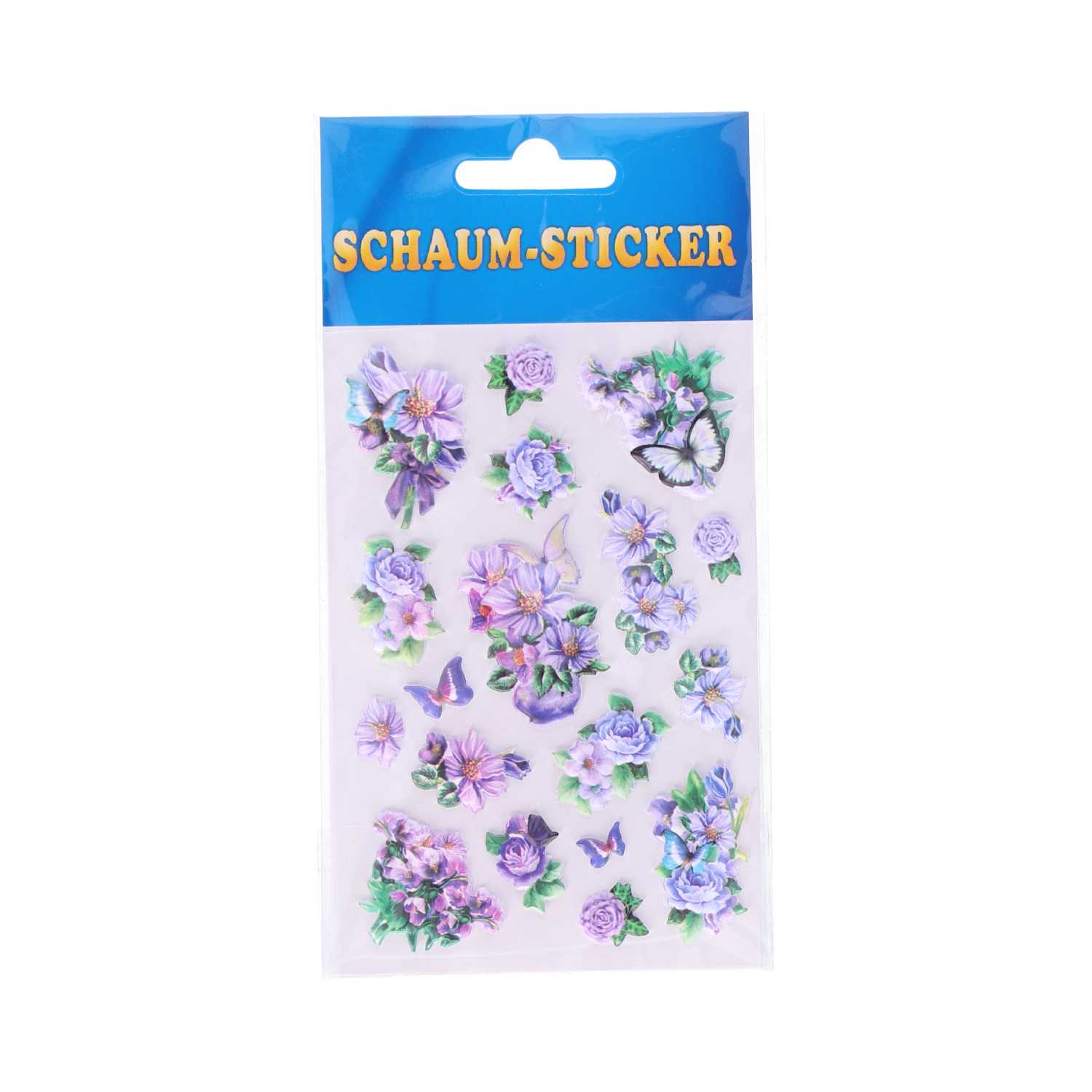 Schaum Sticker Blumen 1 Blatt 6fach