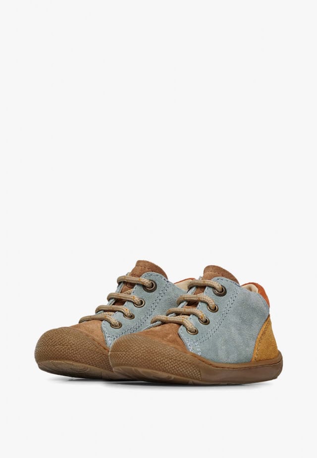 NATURINO ROMYLauflernschuhe aus Veloursleder, Salbei-Kürbis