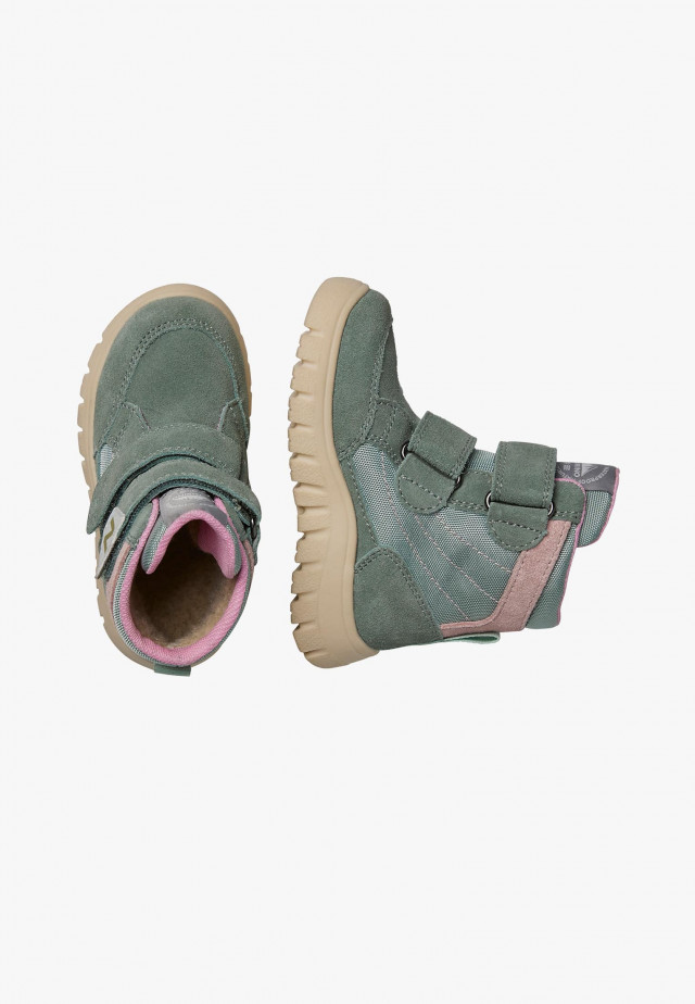 NATURINO RIVO VL WP.Stiefel aus Leder und technischem Gewebe, Salbei