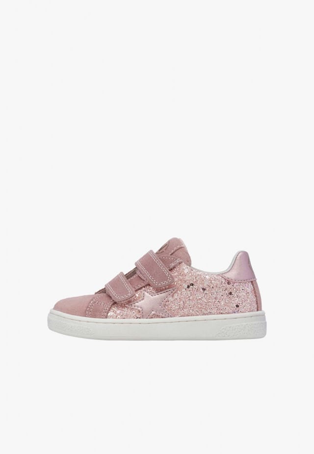 NATURINO PINN VL.Sneakers aus Veloursleder und Glitter, Rosa