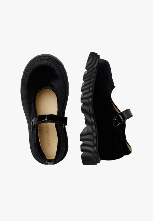 NATURINO HIPPYHOPPYBallerinas aus Veloursleder, Schwarz