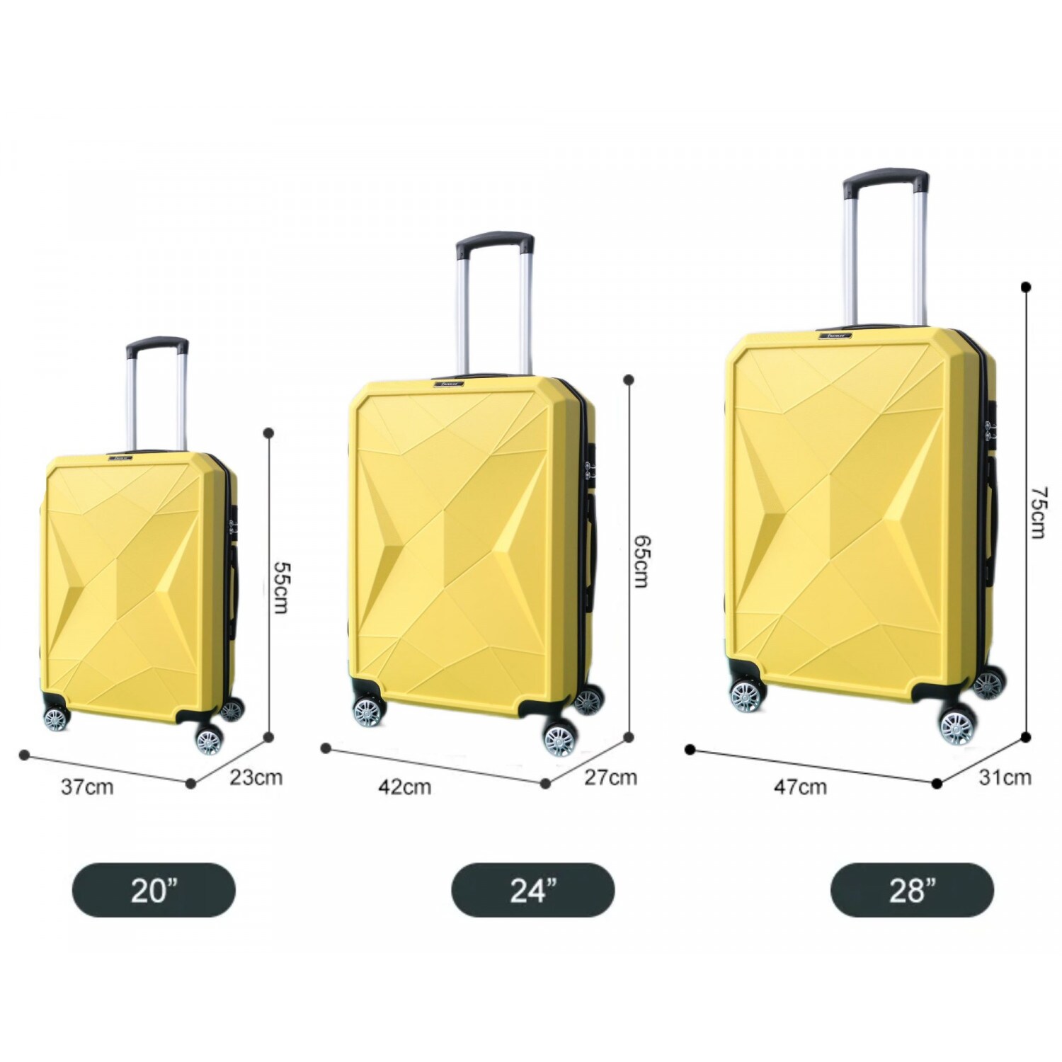 Reisekoffer ABS-03 Koffer 3-teilig Hartschale Trolley Set