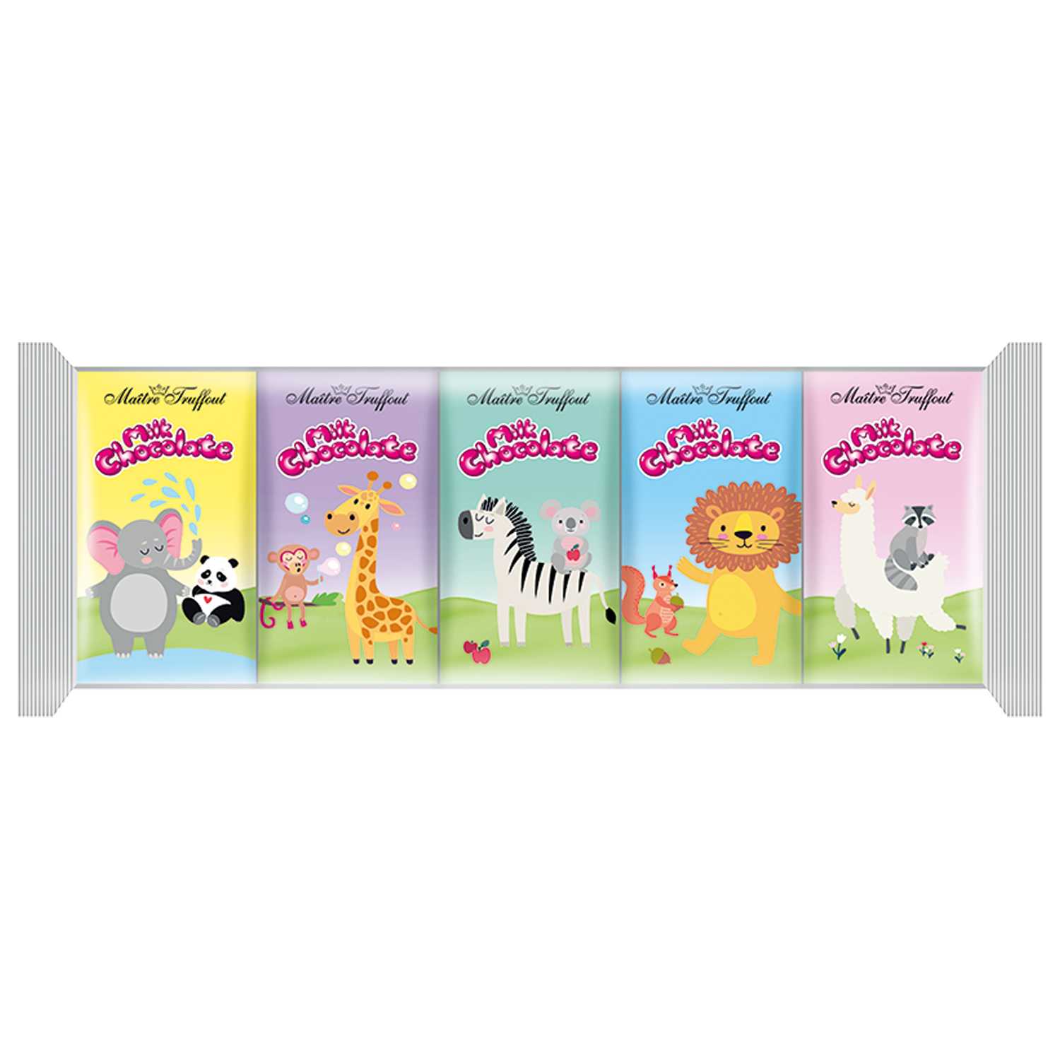 Schokoladentäfelchen 5x15g Tiere