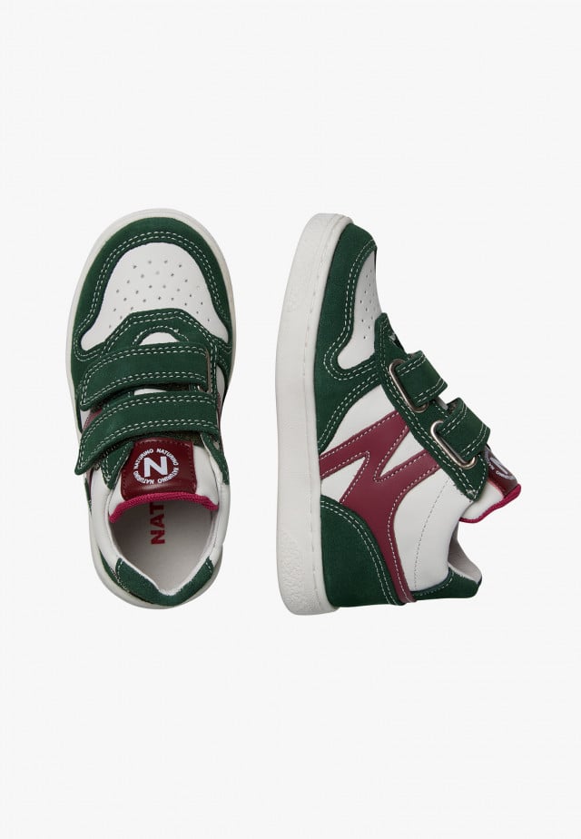 NATURINO NIBB VL.Hohe Sneakers aus Leder und Veloursleder, Weiß-Grün