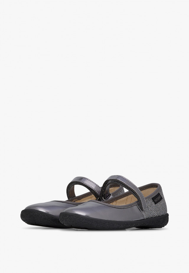 NATURINO FROLLIKBallerinas aus Metallic-Leder und Glitter, Silber
