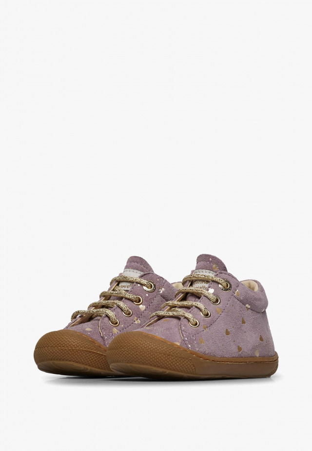 NATURINO COCOONLauflernschuhe aus Veloursleder, Rosa