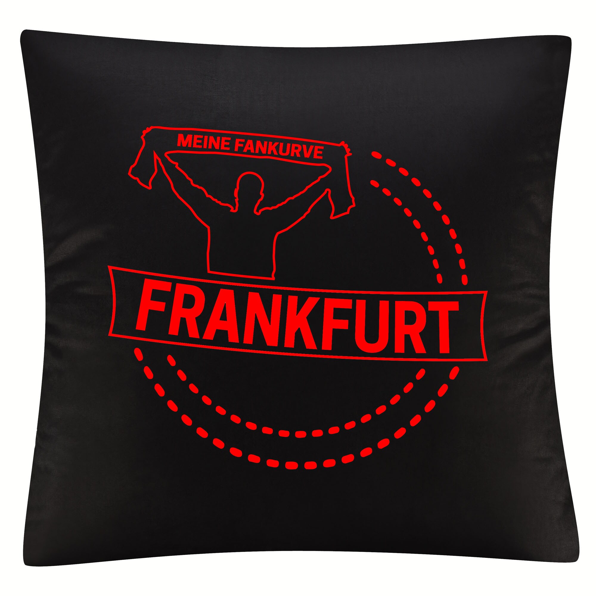 multifanshop® Kissenbezug - Frankfurt - Meine Fankurve - Druck rot