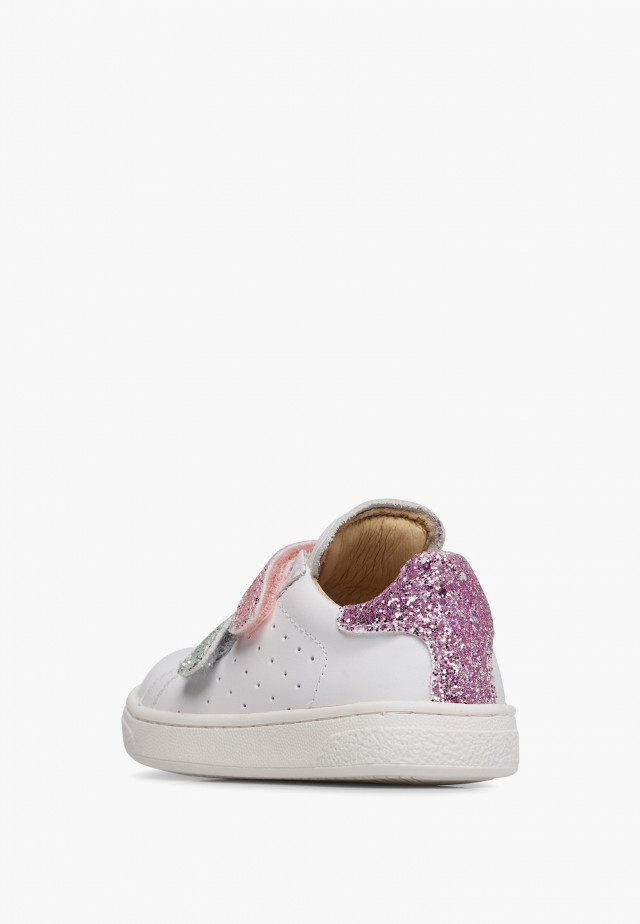 NATURINO HASSELT 2 VL.Sneakers aus Leder und Glitter, Weiß