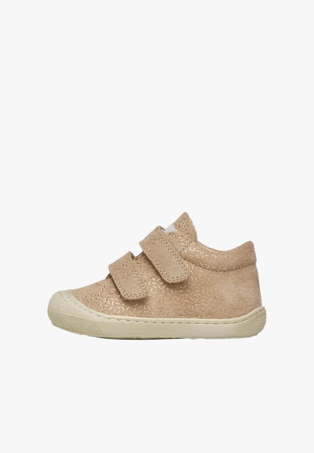 NATURINO COCOON VLLauflernschuhe aus Veloursleder mit Metallic-Details, Taupe
