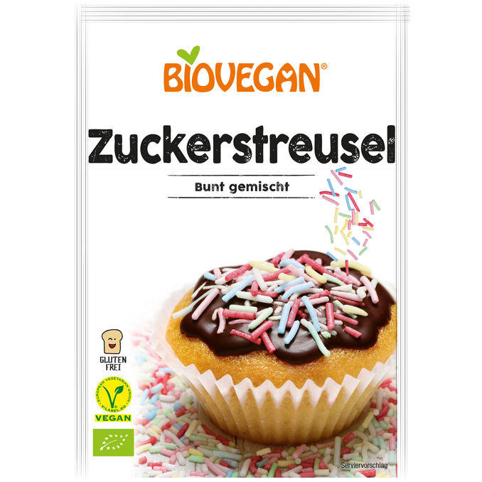 BIO Zuckerstreusel Bunt gemischt, 70g von Biovegan