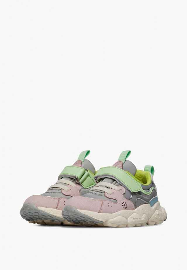 YAMANO 3 JUNIOR VL.Sneakers aus Kunstleder und technischem Gewebe, Grau-Rosa