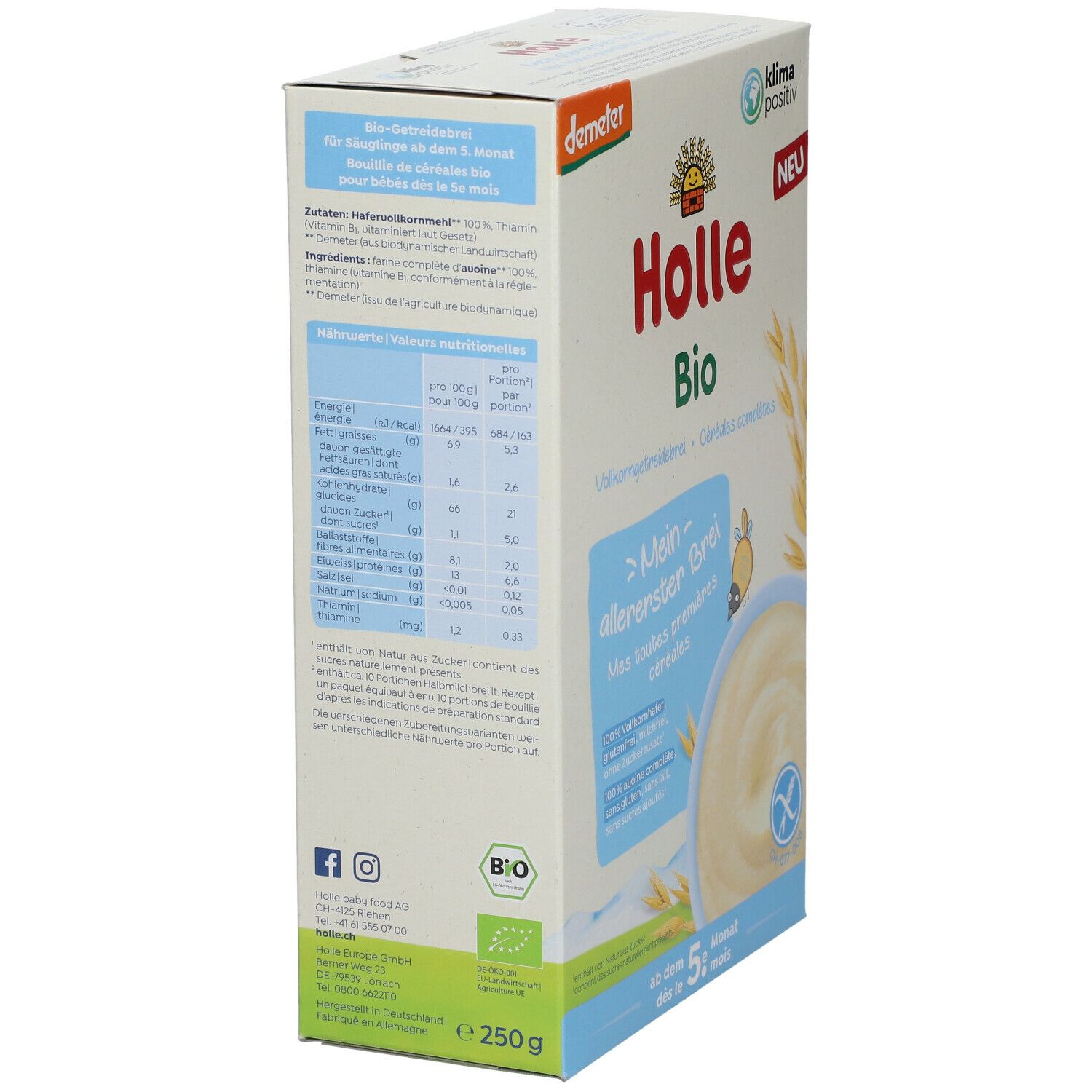 Holle Bio-Vollkorngetreidebrei – Mein allererster Brei, ab dem 5. Monat