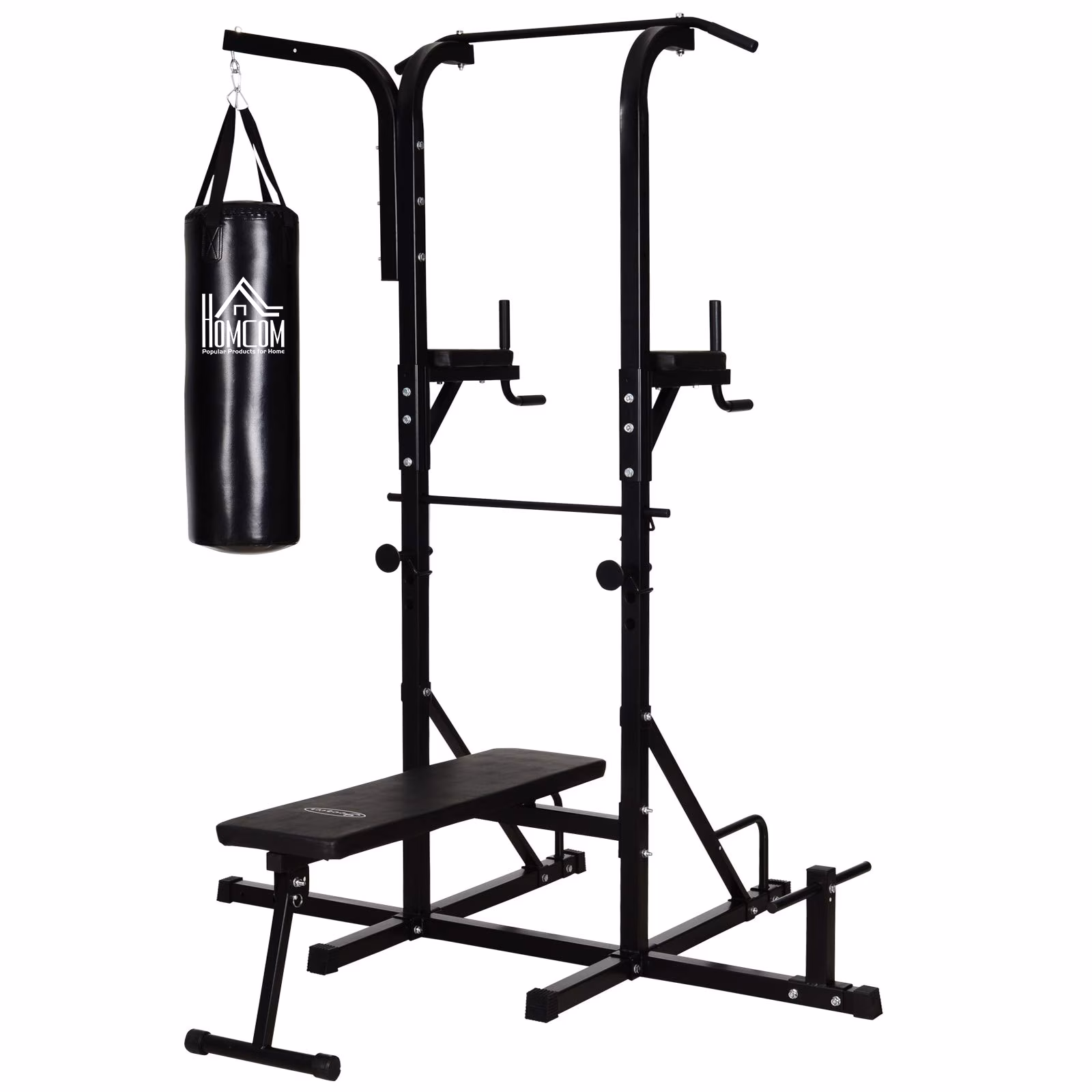 HOMCOM Kraftstation mit Klimmzugstange schwarz 180 x 183 x 219 cm (BxTxH)