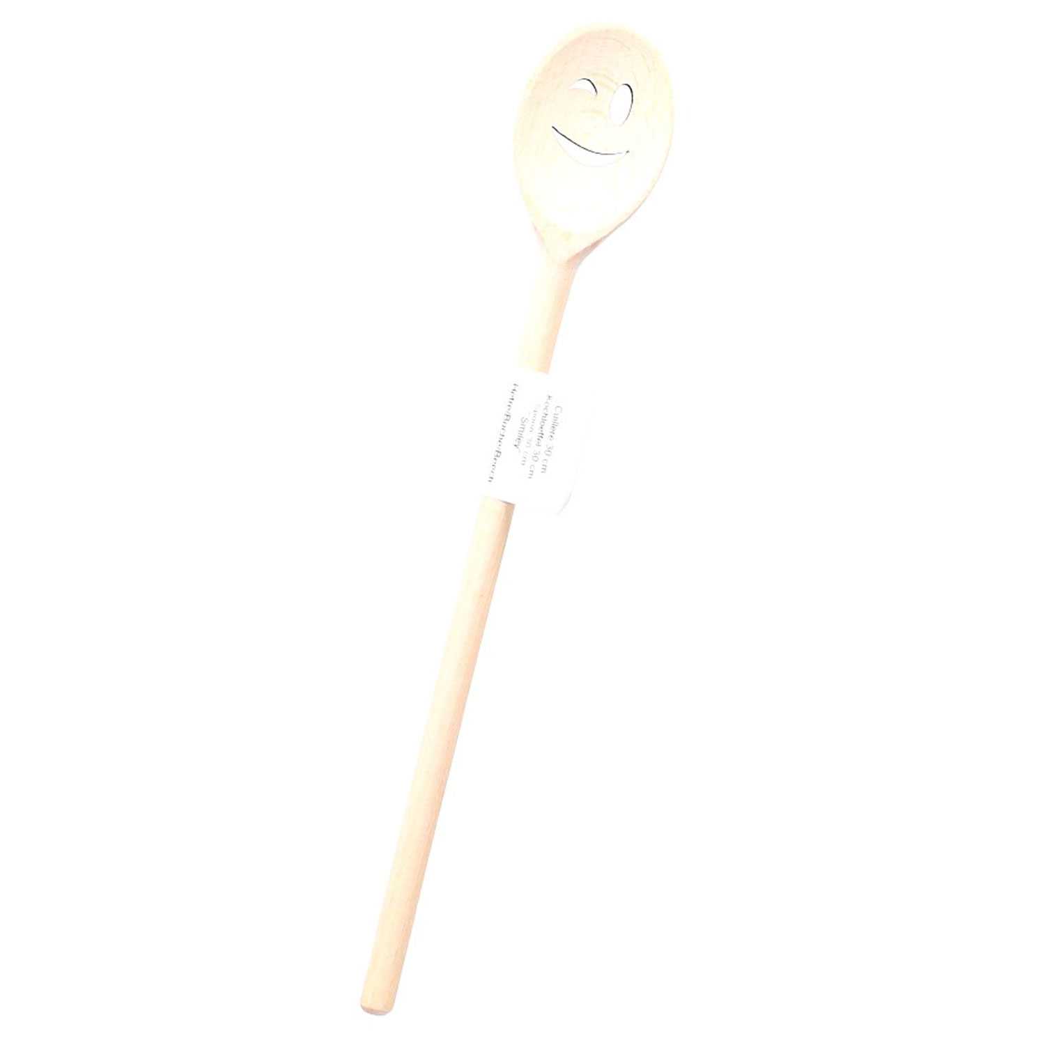Kochlöffel Smiley aus Buchenholz 30 cm