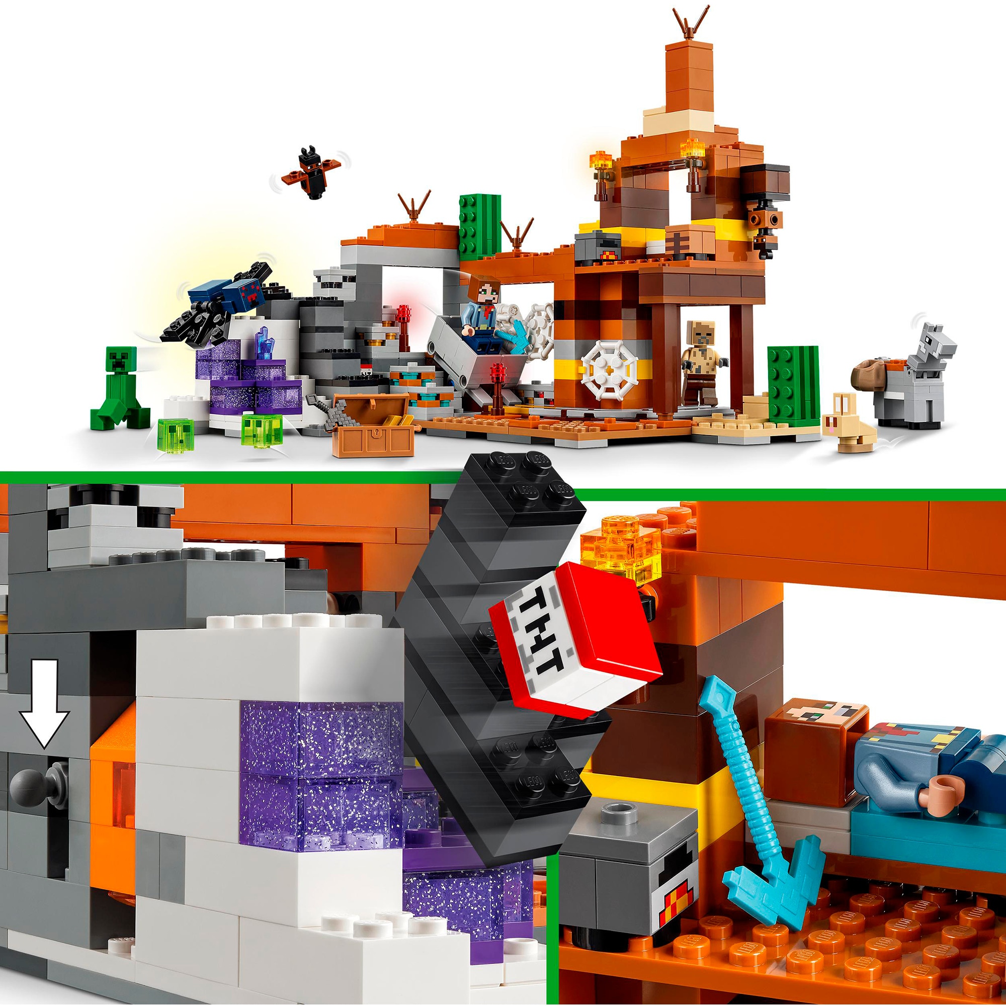 LEGO Konstruktionsspielzeug Minecraft Die Mine in den Badlands