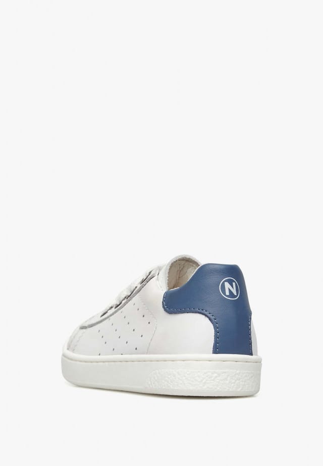 NATURINO HASSELT 2 ZIP.Sneakers aus Leder, Weiß-Blau