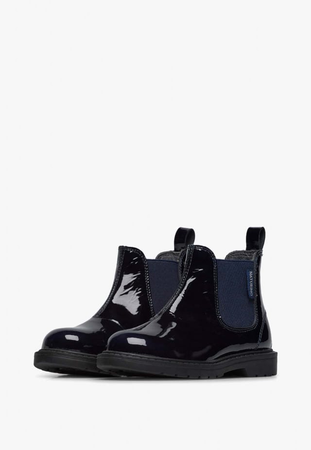 NATURINO PICCADILLYChelsea-Boots aus Lackleder, Marineblau