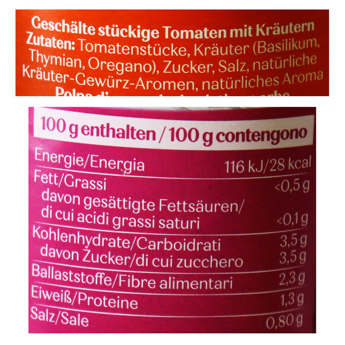 Tomatenstücke Kräuter, 425ml von Oro di Parma