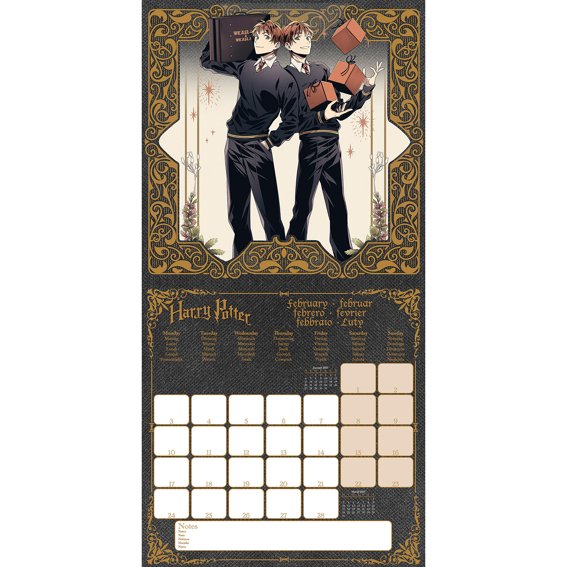 Broschürenkalender 2025 - mehrfarbig - Harry Potter - 30x30 cm