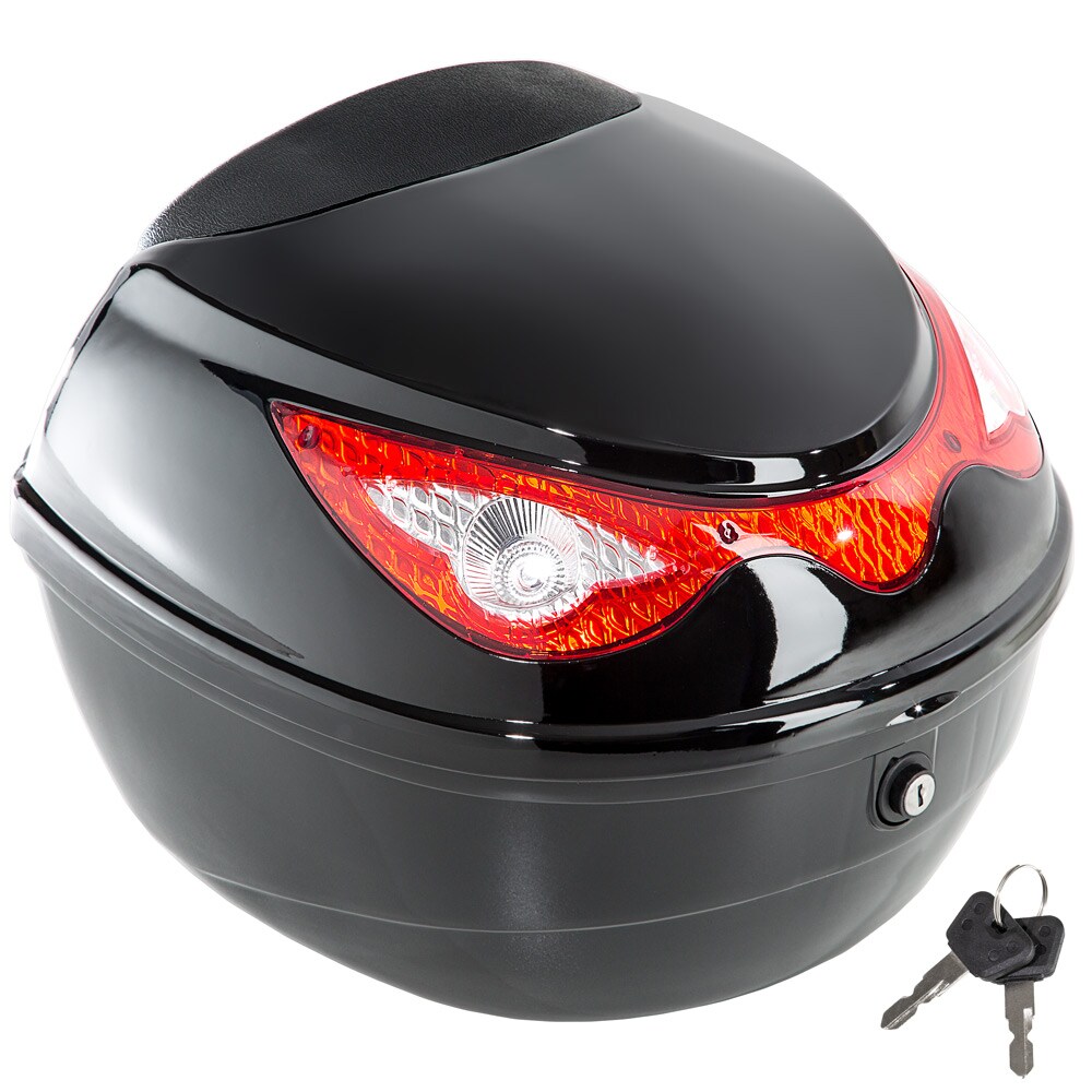 tectake® Motorradkoffer, Volumen 22 l, für Mofas, Roller, Motorräder und Quads, großer Reflektor