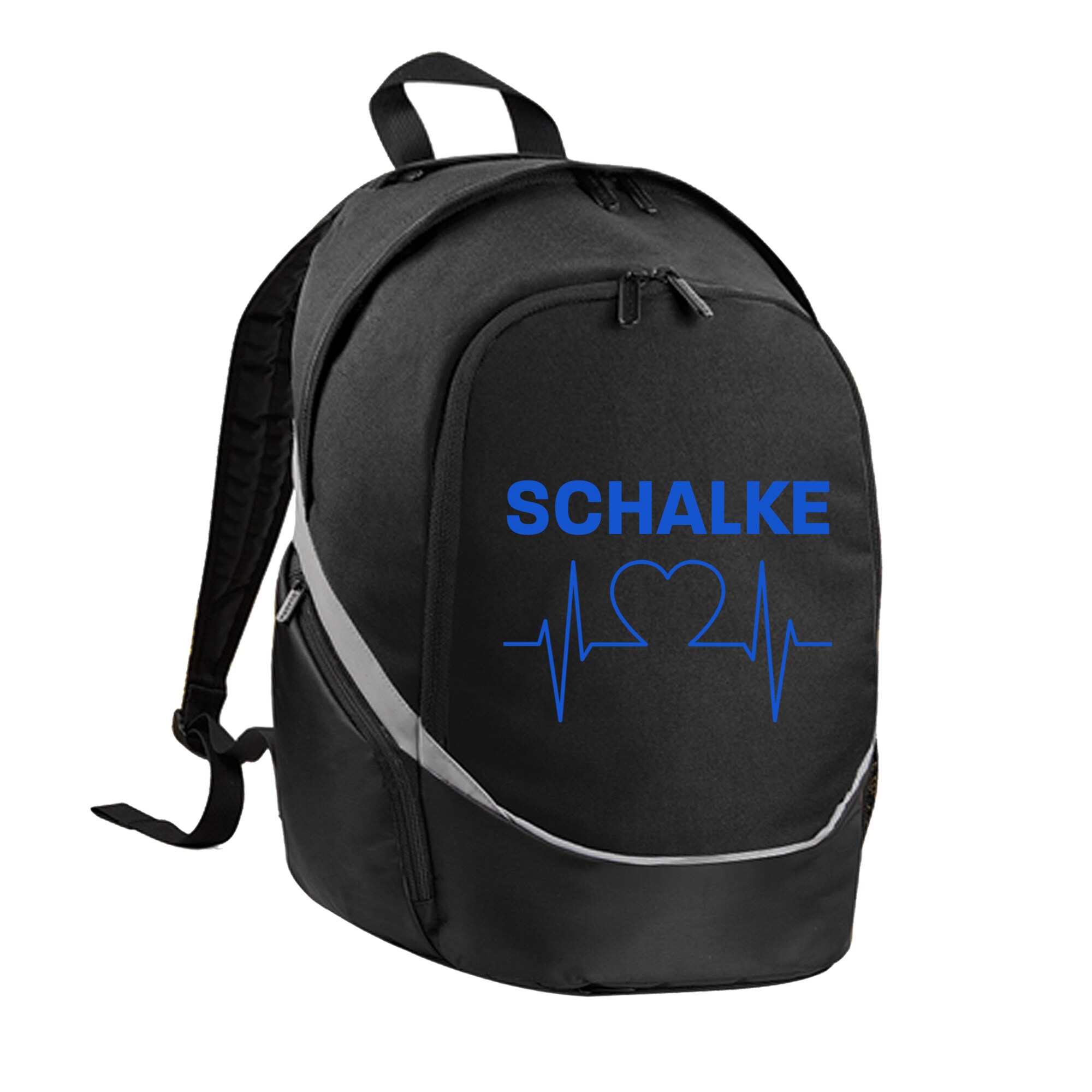multifanshop® Rucksack - Schalke - Herzschlag - Druck blau