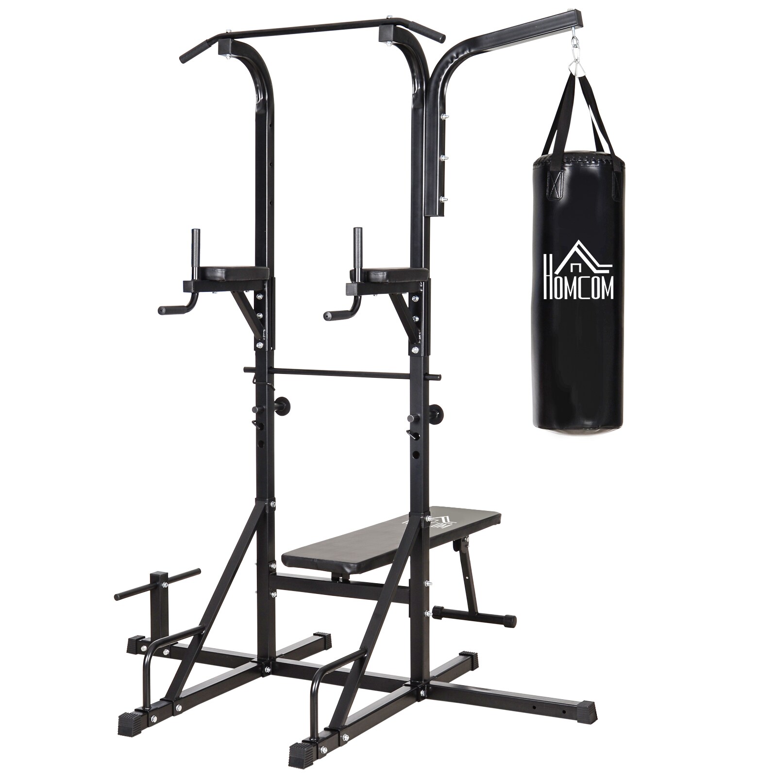 HOMCOM Kraftstation mit Klimmzugstange schwarz 180 x 183 x 219 cm (BxTxH)
