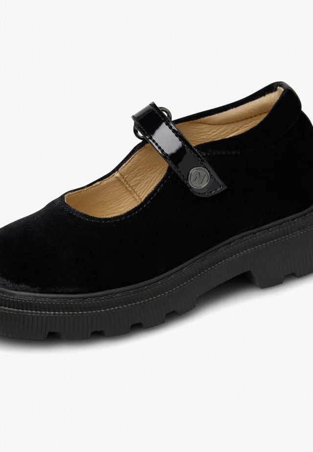 NATURINO HIPPYHOPPYBallerinas aus Veloursleder, Schwarz