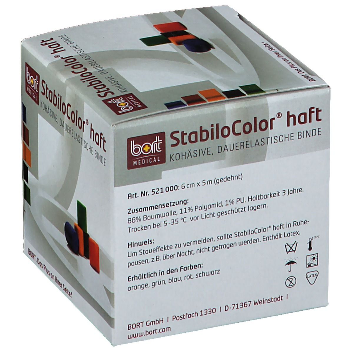 BORT StabiloColor® haft Binde 6 cm blau