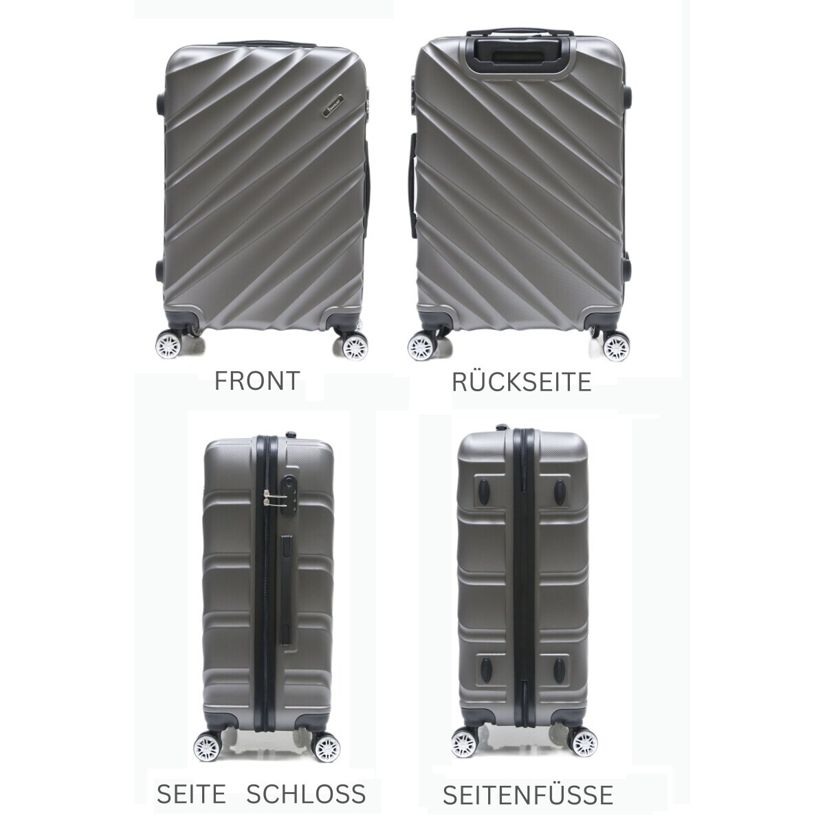 Reisekoffer Koffer 3 tlg Hartschale Trolley Set Kofferset Handgepäck