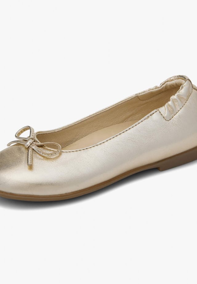 NATURINO CROISE'Ballerinas aus Metallic-Leder, Platin
