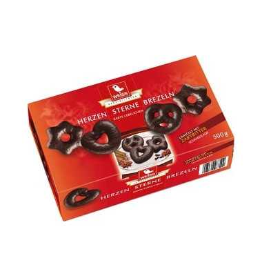 Lebkuchen Sterne-Herzen-Brezeln Zartbitter 500g