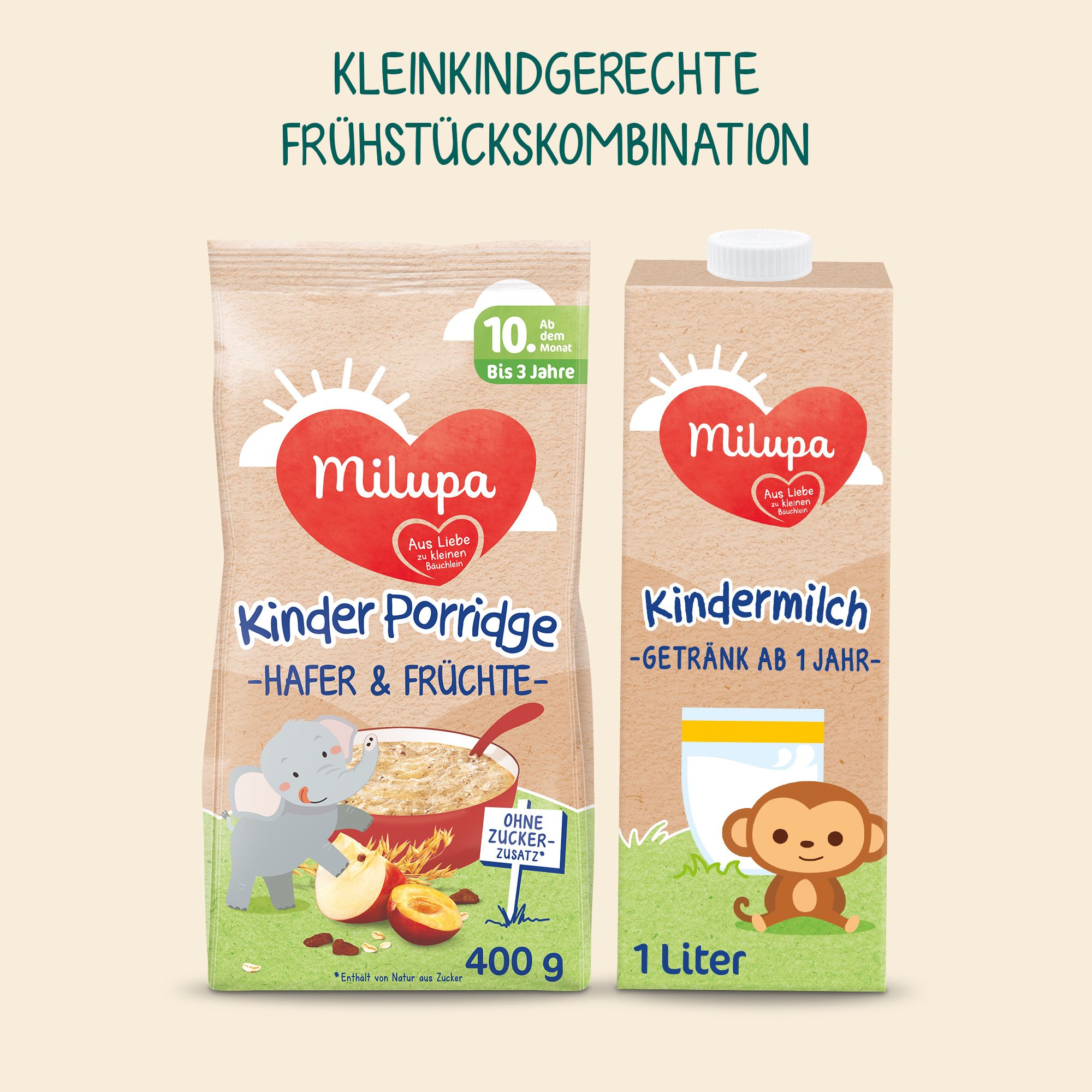 Milupa Kinder Porridge Hafer & Früchte ab dem 10 Monat bis 3 Jahre