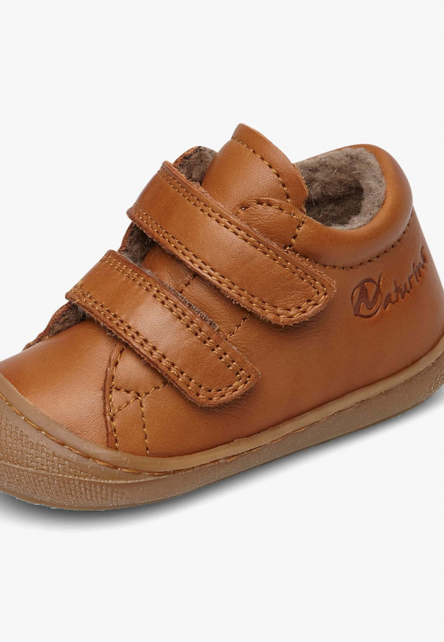 NATURINO COCOON VLLauflernschuhe aus Nappaleder mit Wollfutter, Cognac